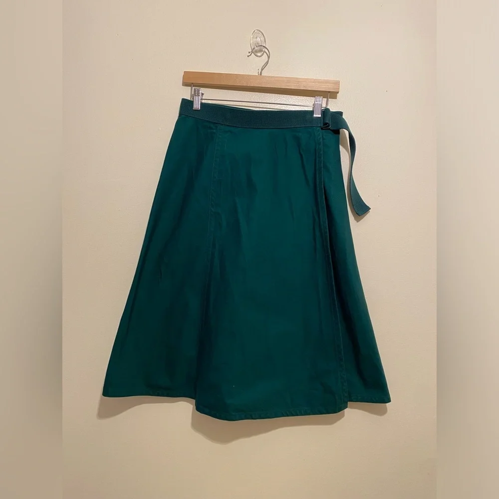 Uniqlo Dark Green A-Line Wrap Skirt. Size 6 - Picture 1 of 8